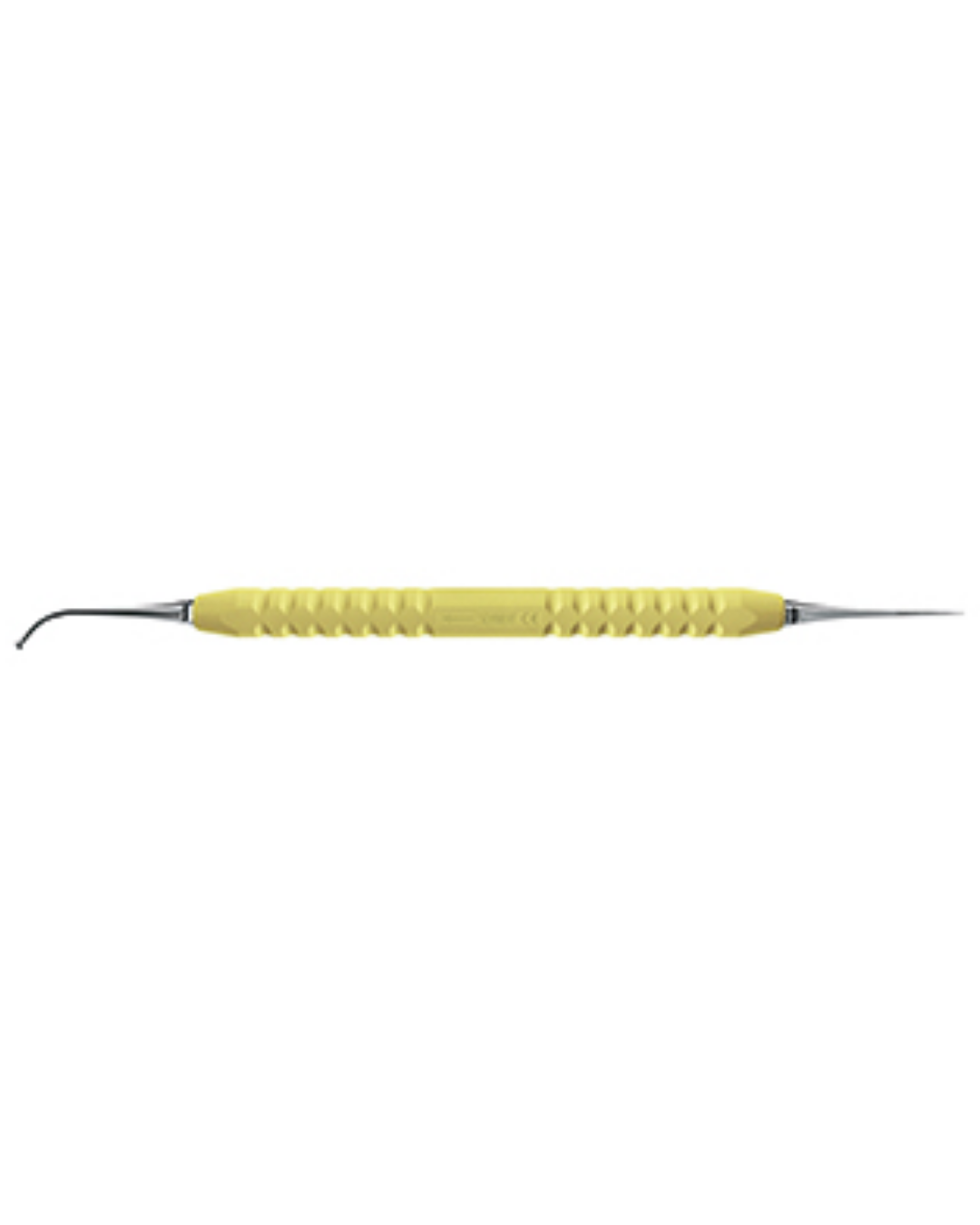 Instrument boule, rétro Ø 1,5 mm, spatule droite manche jaune-0