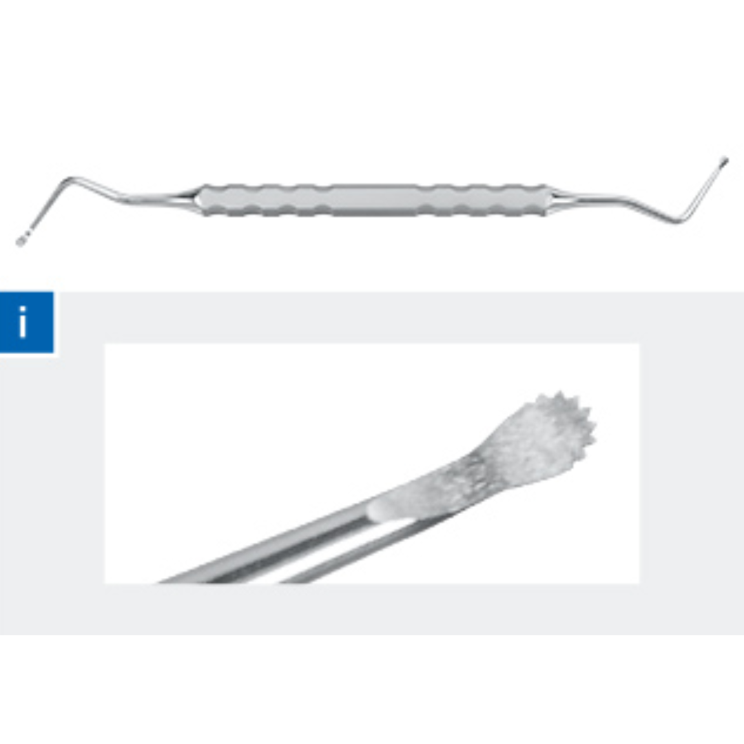 Lucas, Curette, dentelé 17,5 cm à double extrémité, Ø2,5 mm-0