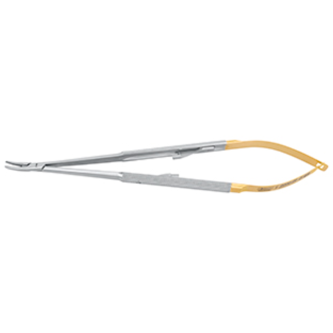 TC Porte-aiguille 18 cm incurvé, avec serrure BARRAQUER, avec insert en carbure 6/0 - 8/0-0