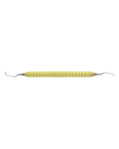 Curette spéciale GRACEY - 5/6 dents antérieures jaunes, prémolaires plus inclinées de 17 cm
