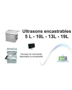 Cuves à ultrasons 5L- 10L- 13L - 19L  encastrables