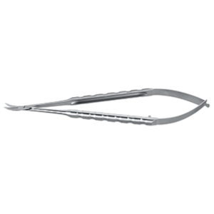 Micro-ciseaux, micro-denture pointue/pointue, incurvée 17 cm, poignée Ø 8 mm SWORD Design