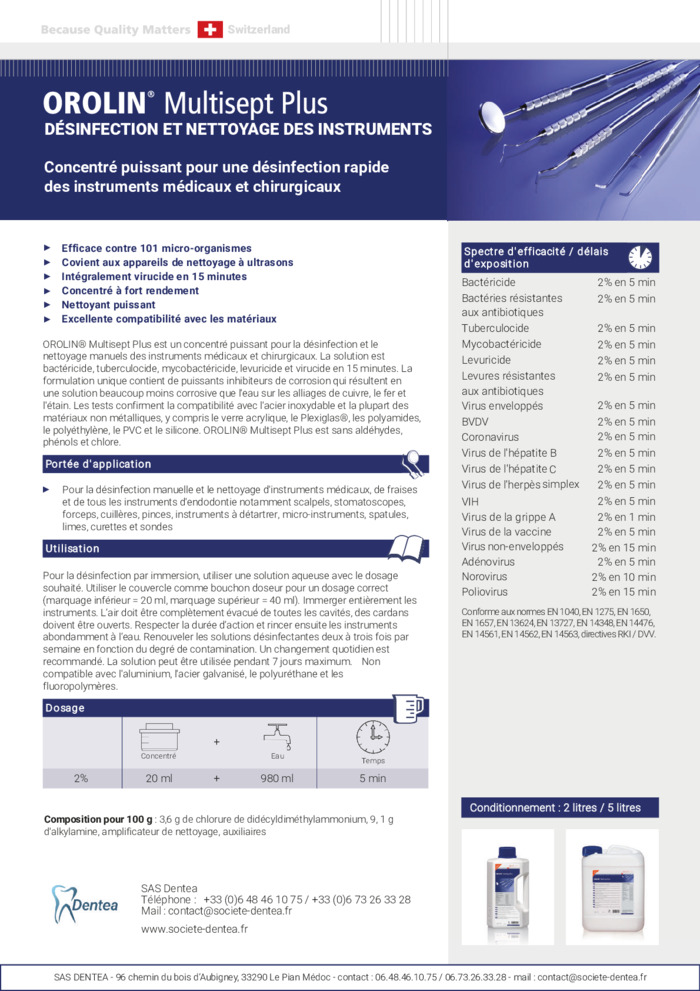 Documentation Orolin Multisept Plus - OCC